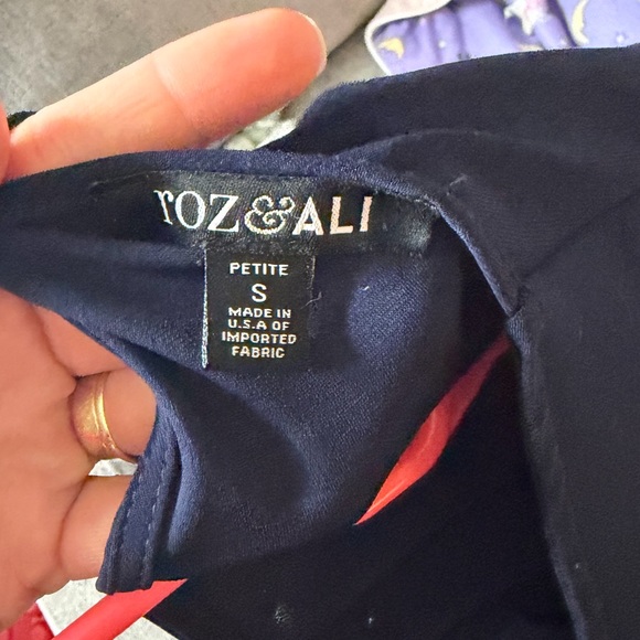 Elegant Navy Blue Dress with Pearl Flare Sleeves size SP - Picture 8 of 8